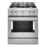 Kitchen Aid - 30'' Gas Commercial Style Range - Heritage Stainless Steel