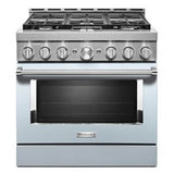 Kitchen Aid - 36'' Gas Commercial Style Range - Misty Blue