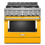 Kitchen Aid - 36'' Gas Commercial Style Range - Yellow Pepper