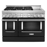 Kitchen Aid - 48'' Gas Commercial Style Range W/Griddle - Imperial Black