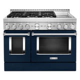 Kitchen Aid - 48'' Gas Commercial Style Range W/Griddle - Ink Blue