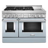 Kitchen Aid - 48'' Gas Commercial Style Range W/Griddle - Misty Blue