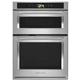 Kitchen Aid - 30'' Connected Combo Wall Oven, Wifi, Touch Lcd, Powered Accessories, 1.4 Cu. Ft Upper Microwave, 5.0 Cu. Ft Lower True Convection Oven - Stainless Steel
