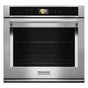 Kitchen Aid - 30'' Connected Single Wall Oven, Wifi, Touch Lcd, Powered Accessories, True Convection, 5.0 Cu. Ft, Soft Close Doors - Stainless Steel