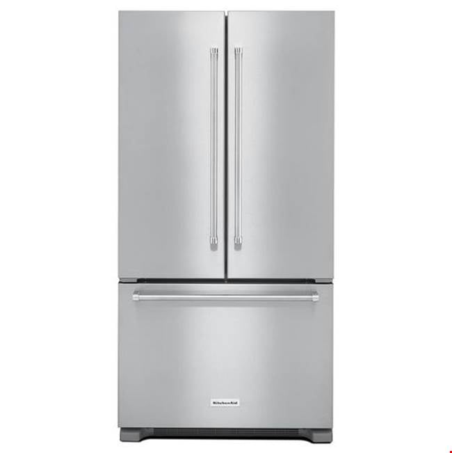 Kitchen Aid - 22 cu.ft. Counter-Depth French Door Bottom-Freezer Refrigerator - Stainless Steel