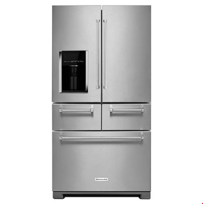 Kitchen Aid - 36 in. Wide No Frost External Dispense French Door BottomFrz Refrigerator - Stainless Steel