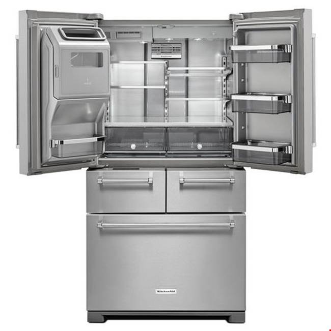 36 in. Wide No Frost External Dispense French Door BottomFrz Refrigerator