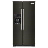 Kitchen Aid - Kitchenaid 23 Cu Ft, Counter Depth Sxs Refrigerator, Exterior Ice And Water Dispenser - Black Stainless