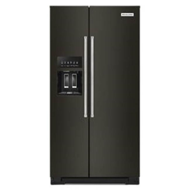 Kitchen Aid - Kitchenaid 23 Cu Ft, Counter Depth Sxs Refrigerator, Exterior Ice And Water Dispenser - Black Stainless