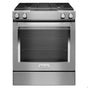 Kitchen Aid - 30 in. Self-Cleaning Convection Slide-In Dual Fuel Range - Stainless Steel