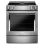 Kitchen Aid - 30 in. Self-Cleaning Convection Ceramic Glass Downdraft Slide-In Elec Range - Stainless Steel