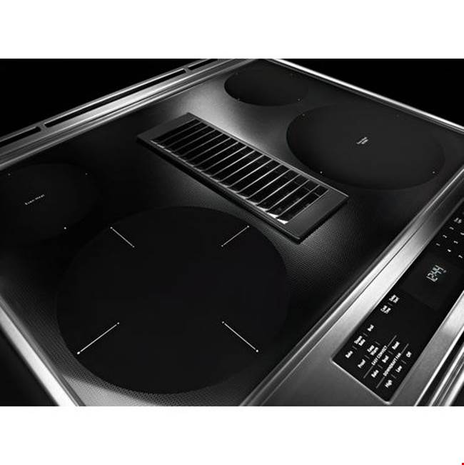 30 in. Self-Cleaning Convection Ceramic Glass Downdraft Slide-In Elec Range