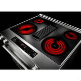 30 in. Self-Cleaning Convection Ceramic Glass Downdraft Slide-In Elec Range