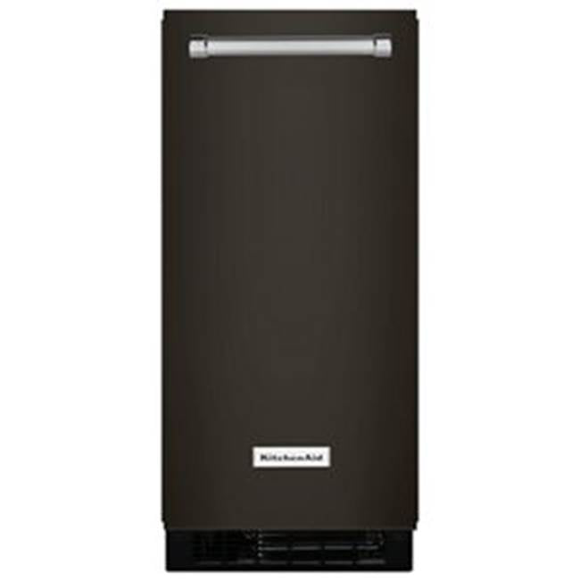 Kitchen Aid - 15'' Black Stainless Articulating Hinge Icemaker With Pump - Black Stainless