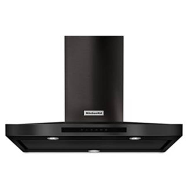 Kitchen Aid - 36'' Black Stainless Steel Wall Canopy, 600 Cfm, 3-Speed Glass Capacitive Touch Led Controls W/Boost Setting, Perimetric Ventilation - Black Stainless