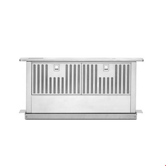 Kitchen Aid - 30 in. Retractable Dwndrft with Blower Pop Up Vent Hood - Stainless Steel