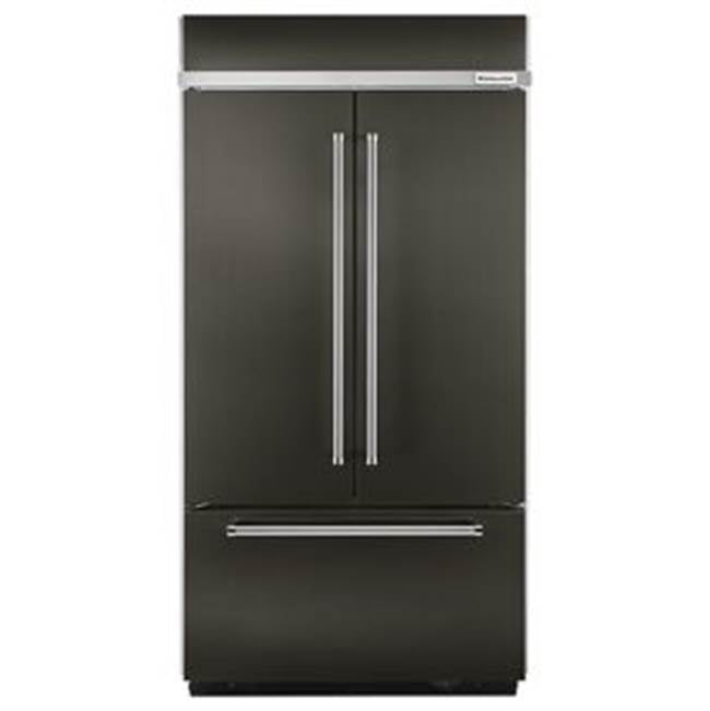 Kitchen Aid - 20 cu.ft. Built-In Bottom-Freezer Refrigerator - Black Stainless