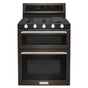 Kitchen Aid - 30 in. Self-Cleaning Convection Freestanding Gas Double Oven Range - Black Stainless