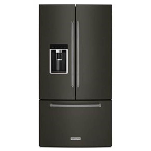 Kitchen Aid - Counter Depth French Door Refrigerator - Black Stainless