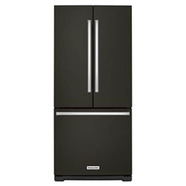 Kitchen Aid - 20 cu.ft. No Frost External Dispense FrenchDoor Bottom-Freezer Refrigerator - Black Stainless
