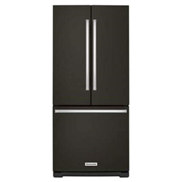 Kitchen Aid - 20 cu.ft. No Frost External Dispense FrenchDoor Bottom-Freezer Refrigerator - Black Stainless