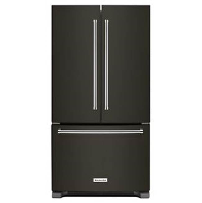 Kitchen Aid - 22 cu.ft. French Door Bottom-Freezer Refrigerator - Black Stainless