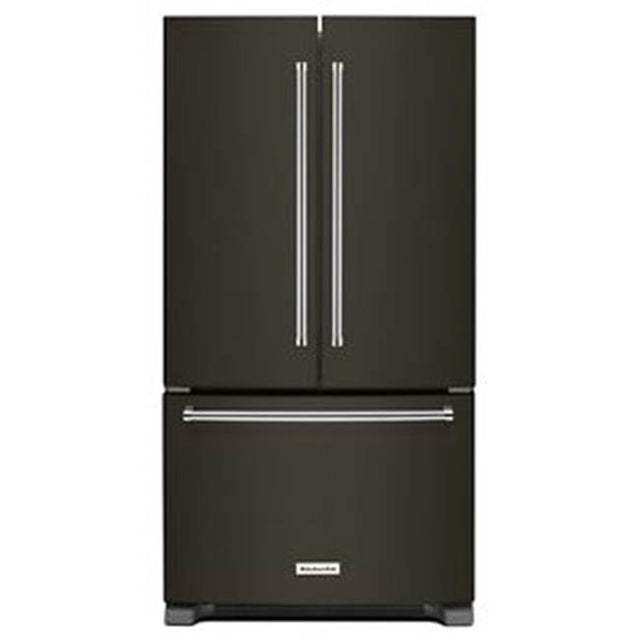 Kitchen Aid - 22 cu.ft. French Door Bottom-Freezer Refrigerator - Black Stainless