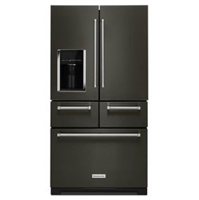 Kitchen Aid - 36 in. Wide No Frost External Dispense French Door BottomFrz Refrigerator - Black Stainless