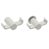 Kartners - PORTO - Double Prong Robe Hook -Brushed Nickel - Brushed Nickel