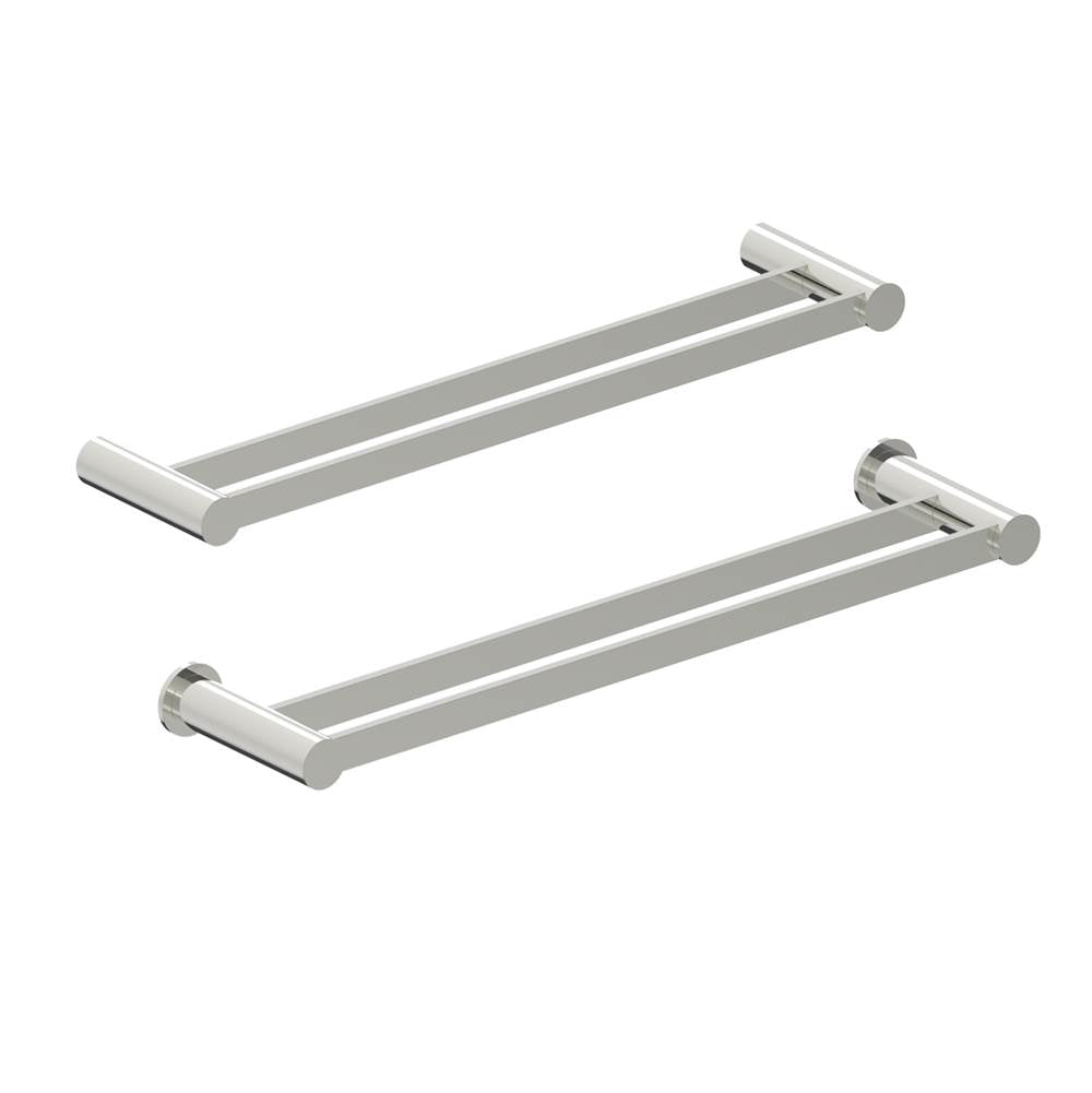 Kartners - PORTO -  18-inch Double Bathroom Towel Bar-Polished Nickel - Polished Nickel