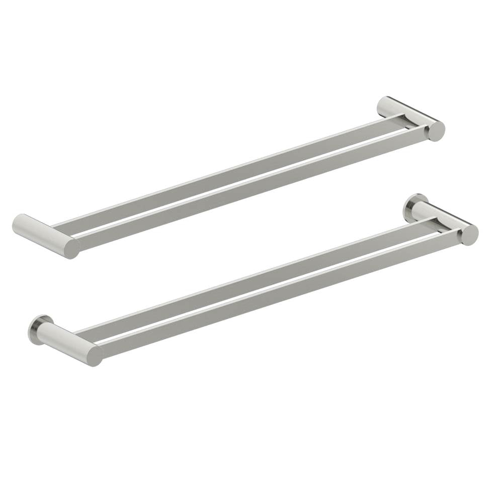 Kartners - PORTO -  24-inch Double Bathroom Towel Bar-Brushed Nickel - Brushed Nickel
