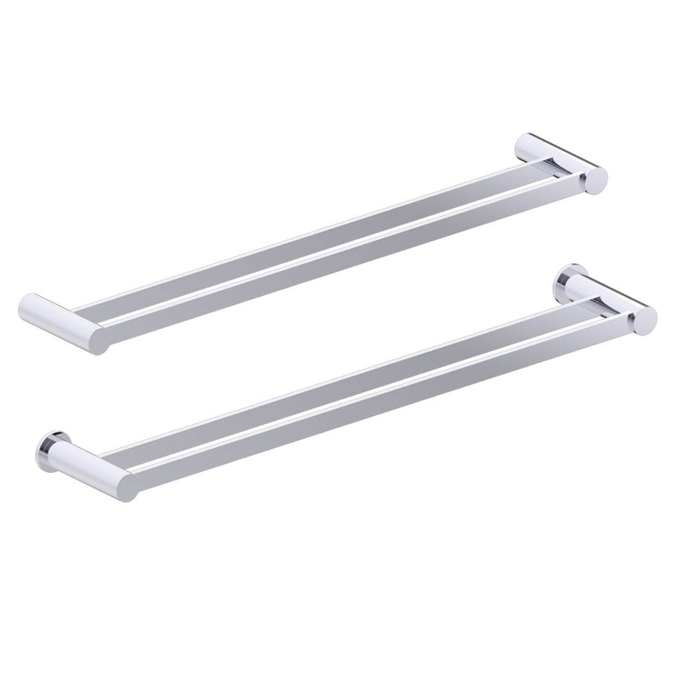 Kartners - PORTO -  24-inch Double Bathroom Towel Bar-Polished Chrome - Polished Chrome