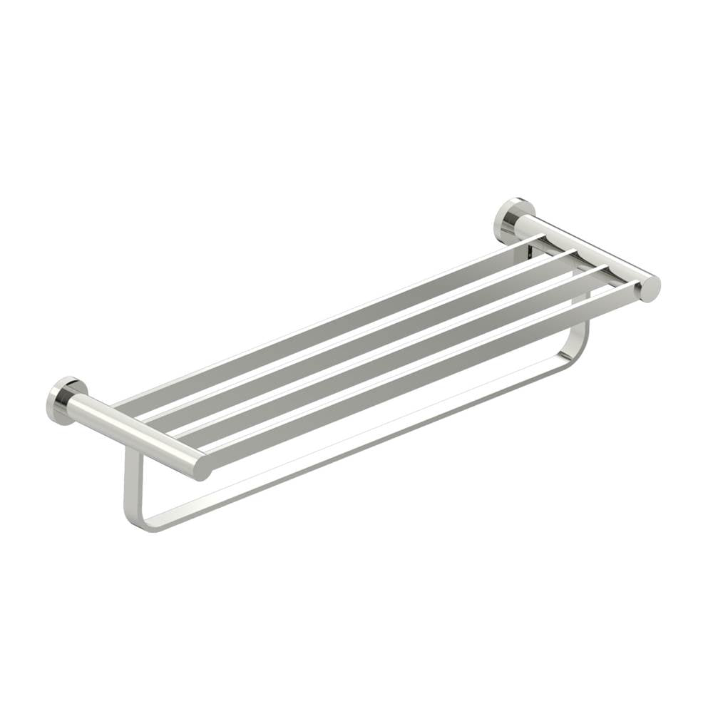 Kartners - PORTO - Towel Shelf with Towel Bar-Polished Nickel - Polished Nickel