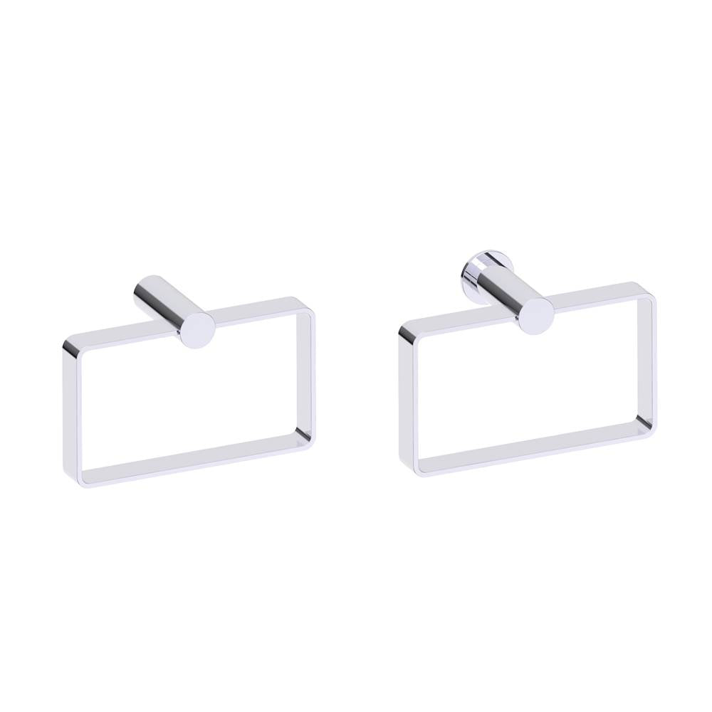 Kartners - PORTO -  Square Towel Ring-Polished Chrome - Polished Chrome