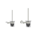 Kartners - PORTO - Wall Mounted Toilet Brush Set with Frosted Glass Bowl-Polished Nickel - Polished Nickel