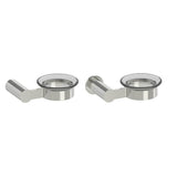 Kartners - PORTO - Wall Mounted Soap Dish with Chrome Glass-Brushed Nickel - Brushed Nickel