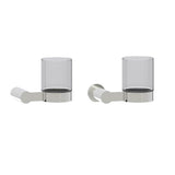 Kartners - PORTO - Wall Mounted Bathroom Tumbler Cup & Toothbrush Holder with Chrome Glass-Polished Nickel - Polished Nickel