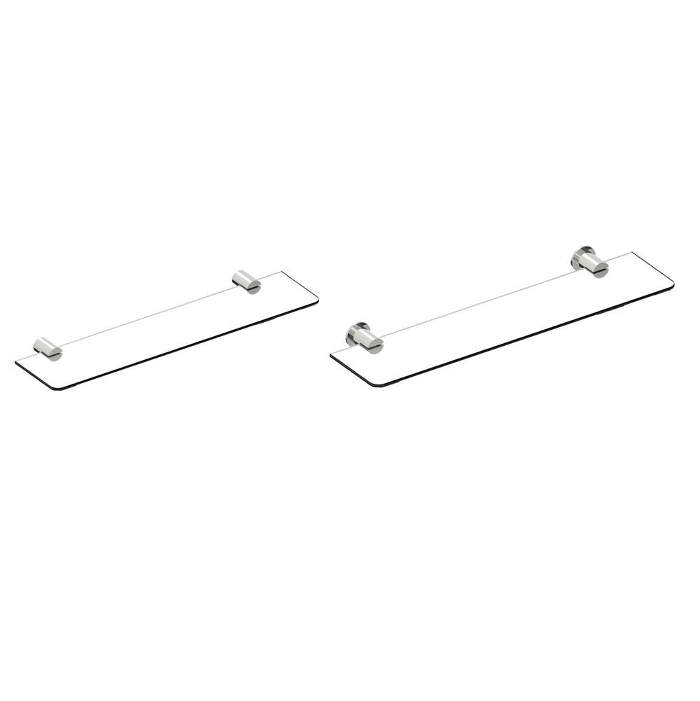 Kartners - PORTO - Glass Shelf-Polished Nickel - Polished Nickel
