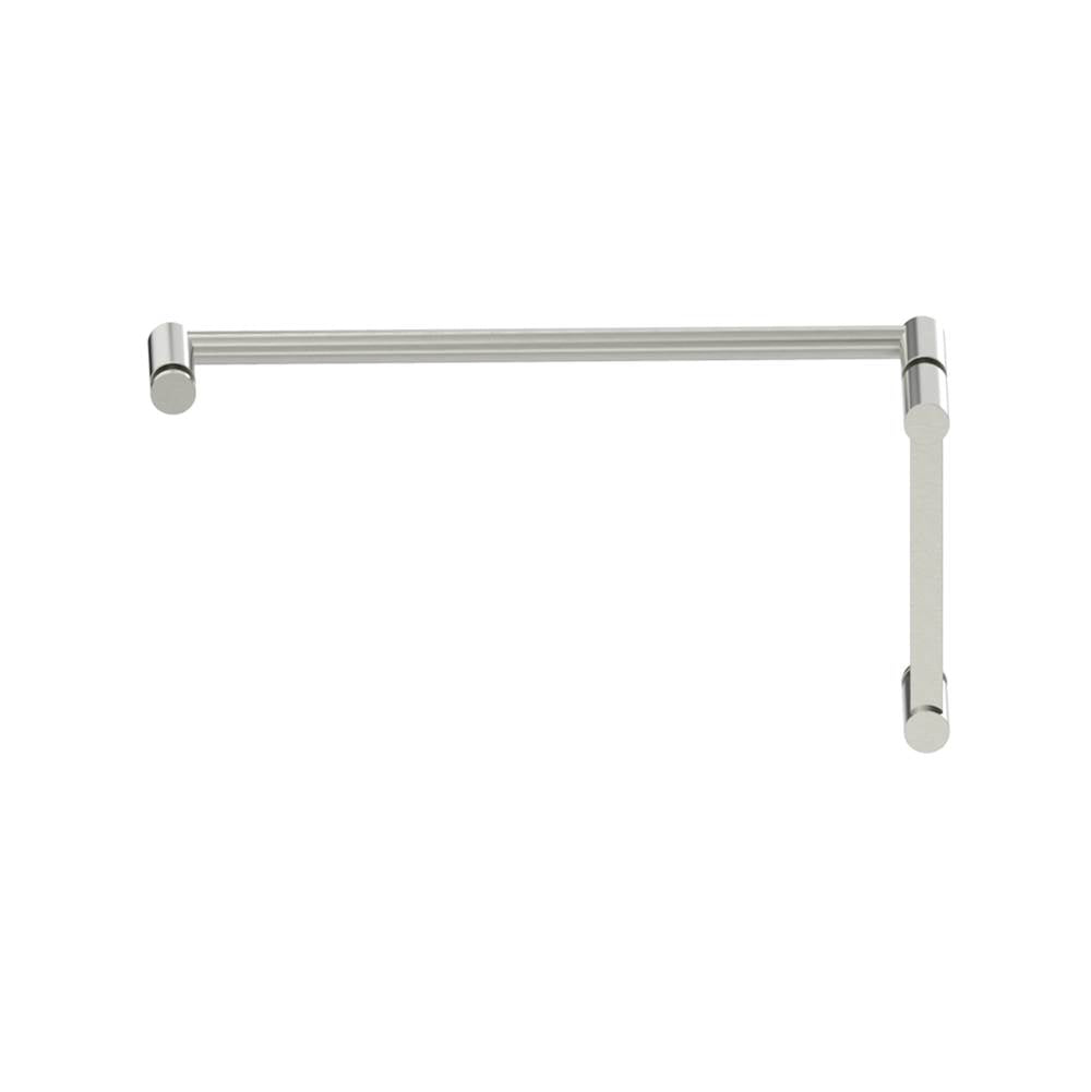 Kartners - PORTO - 8-inch x 18-inch - Offset Shower Door Handles -Brushed Nickel - Brushed Nickel