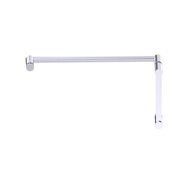 Kartners - PORTO - 8-inch x 18-inch - Offset Shower Door Handles -Polished Chrome - Polished Chrome