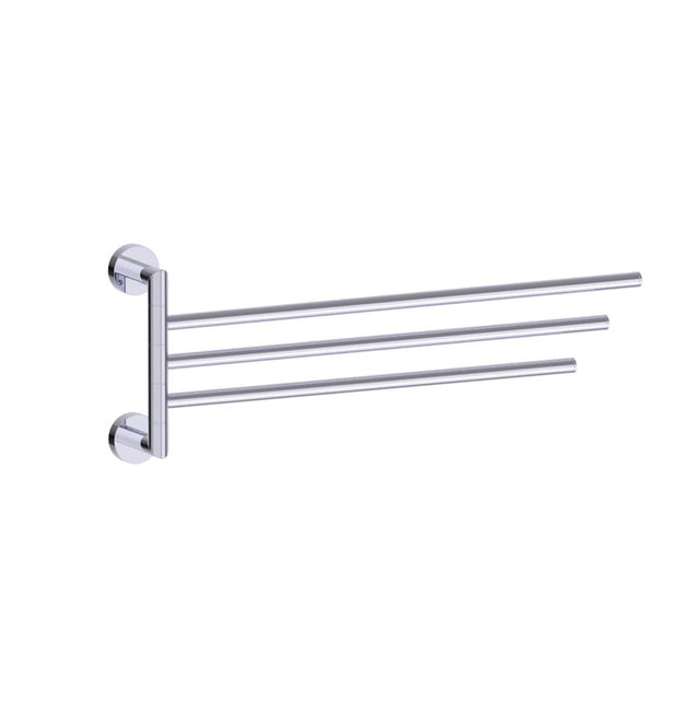 Kartners - OSLO - 18-inch Triple Bathroom Towel Bar- Swivel-Polished Chrome - Polished Chrome