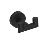 Kartners - OSLO - Double Prong Robe Hook-Matte Black - Matte Black
