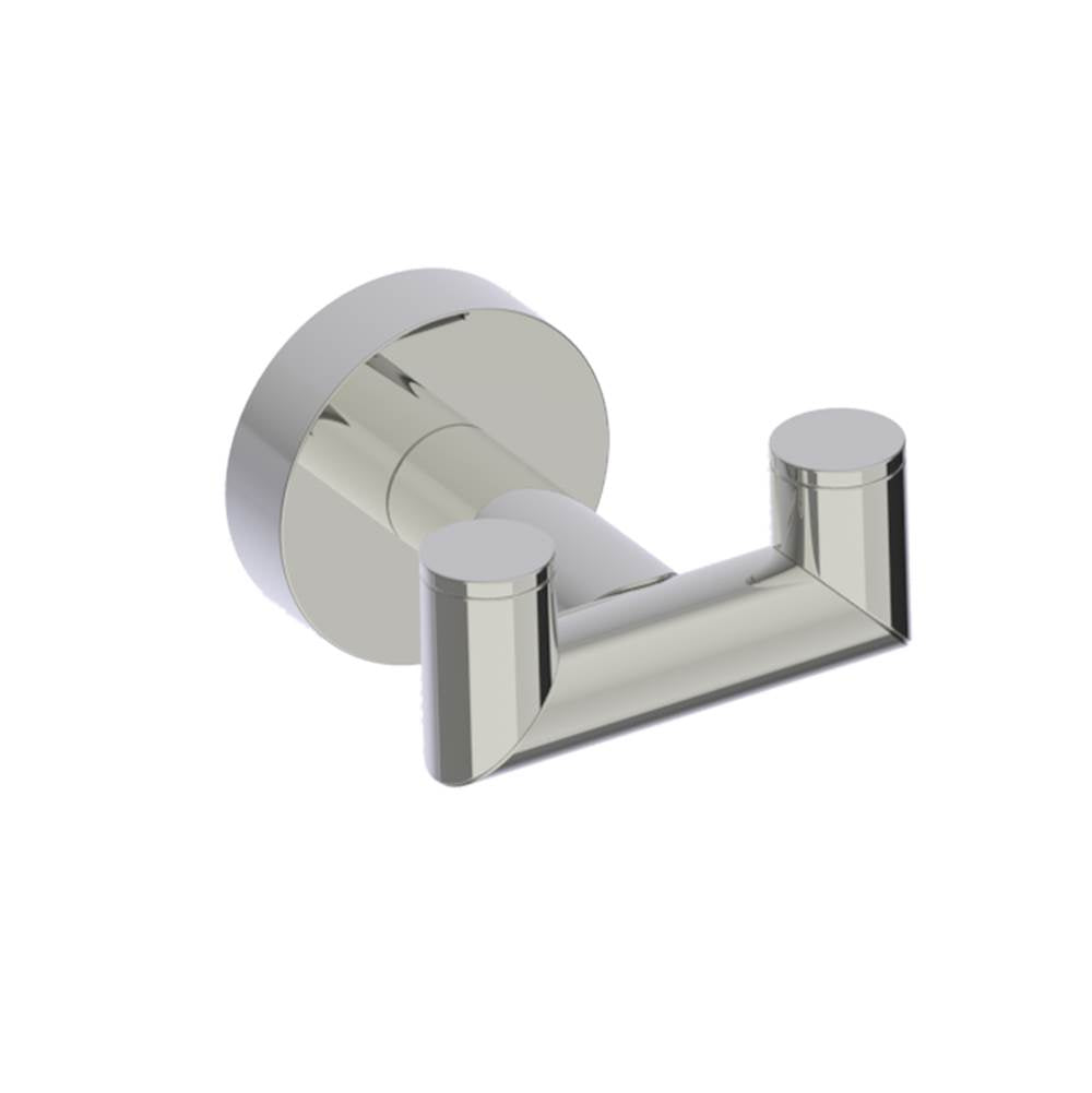 Kartners - OSLO - Double Prong Robe Hook-Polished Nickel - Polished Nickel