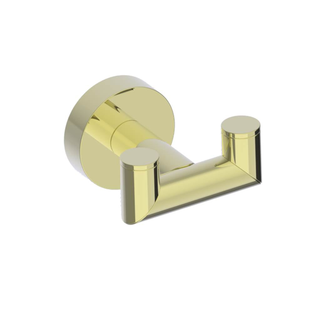 Kartners - OSLO - Double Prong Robe Hook-Polished Brass - Polished Brass