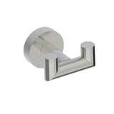Kartners - OSLO - Double Prong Robe Hook-Brushed Nickel - Brushed Nickel