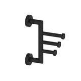 Kartners - OSLO - Swivel Triple Prong Robe Hook -Matte Black - Matte Black