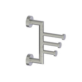 Kartners - OSLO - Swivel Triple Prong Robe Hook -Brushed Nickel - Brushed Nickel