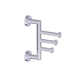Kartners - OSLO - Swivel Triple Prong Robe Hook -Polished Chrome - Polished Chrome