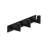 Kartners - OSLO - Triple Prong Robe Hook - Deep-Matte Black - Matte Black