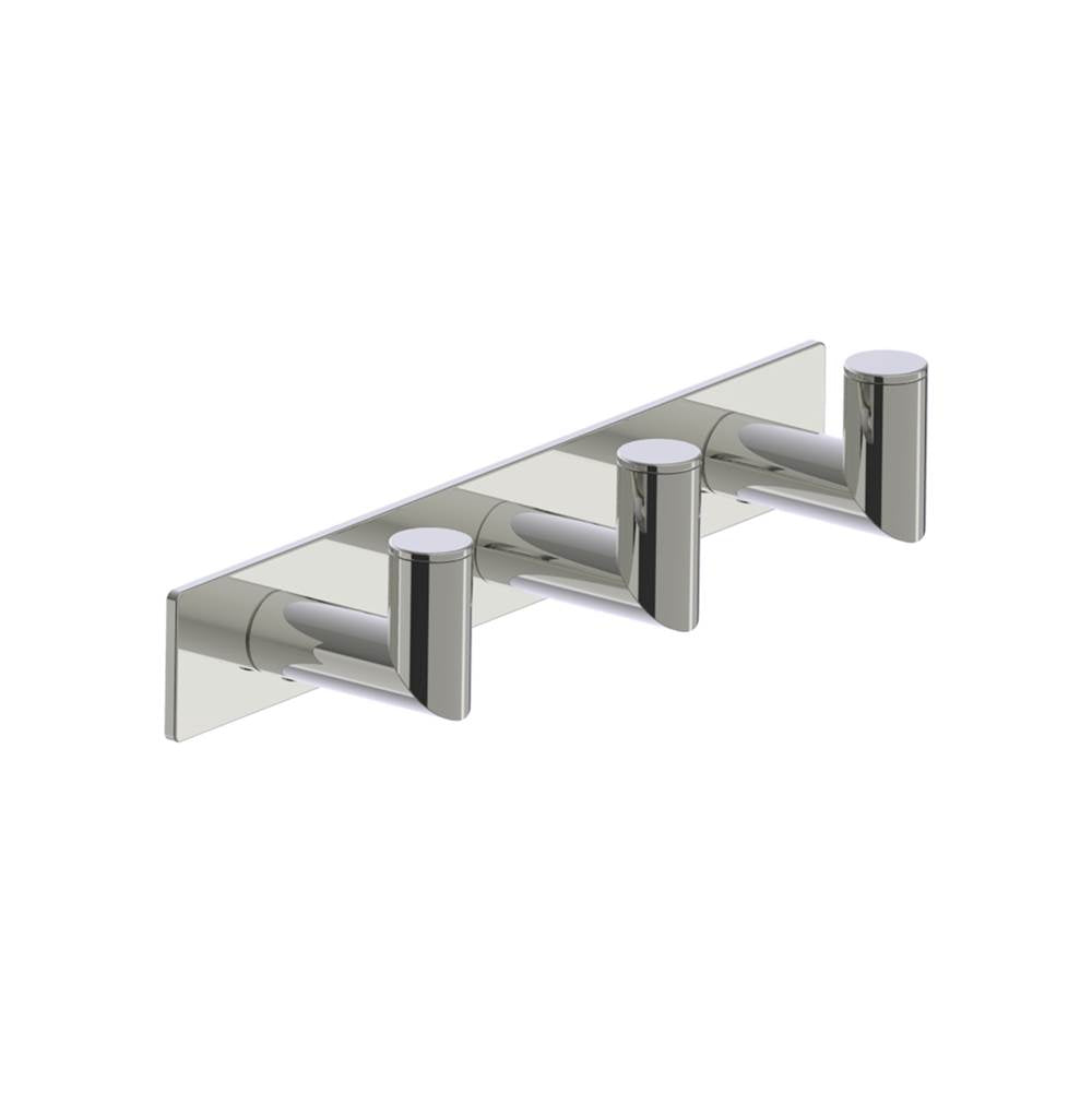 Kartners - OSLO - Triple Prong Robe Hook - Deep-Polished Nickel - Polished Nickel